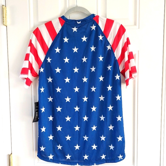 Brooklyn Surf Men's Rashguard T-shirt UVF 50+ Quick Dry Swim Top Sz Sm Clr-RWB - Picture 2 of 4